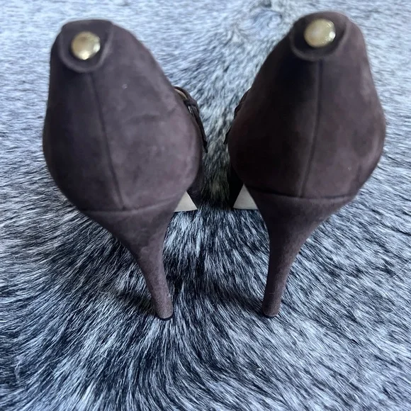 Michael Kors Brown Suede Mary Jane Heels - Picture 6 of 12
